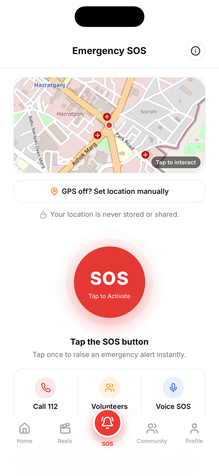 JanRaksh app — sos screen